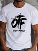 Front Letter Printed Round Neck Short Sleeved Unisex T-Shirt, Comfortable And Breathable Fabric