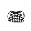 Schackrutigt sopkasse, Trendig molnväska, Handvävd väska, Mini söt enkelaxel crossbody damväska