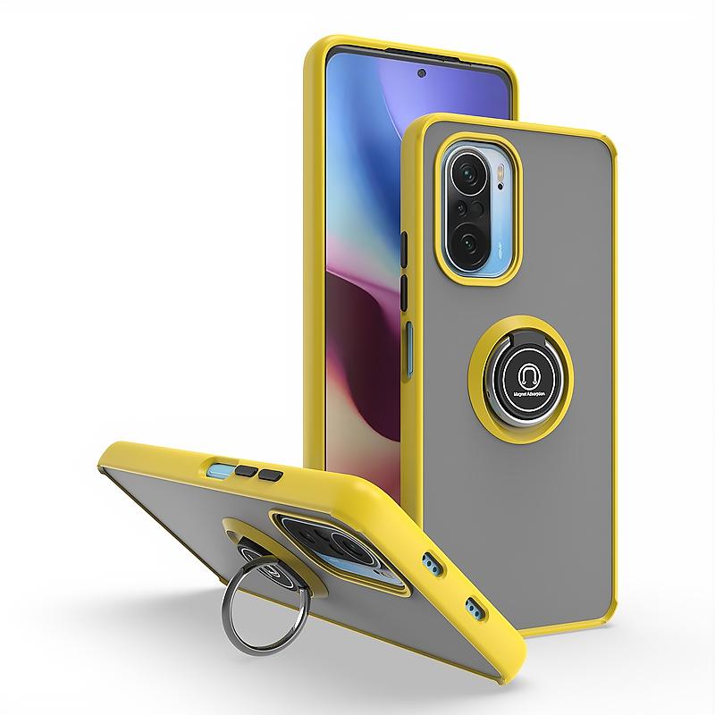 For Xiaomi Poco F3 Case Matte Shockproof Car Magnetic Stand Back Cover for PocoF3 Pocco Poko Little F 3 Armor Hard PC Ring Funda