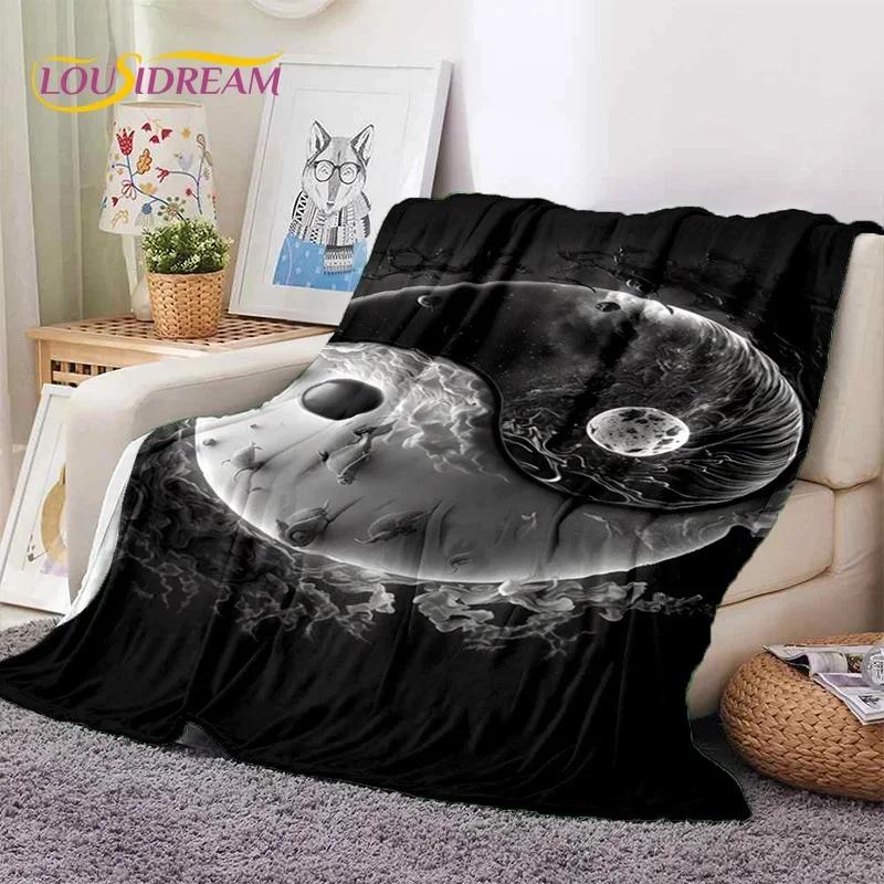 Nature Yin Yang Chinese Tai Chi Bagua Soft Flannel Blankets,Throw Blanket Comfortable Blanket for Picnic Beds Home Bedroom Gift