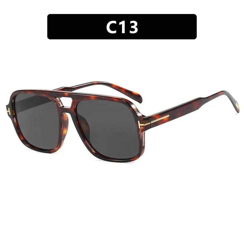 Vintage Classic Designer Double Bridge Square Sunglasses for Women Men Luxury Punk Big Frame UV400 Shades