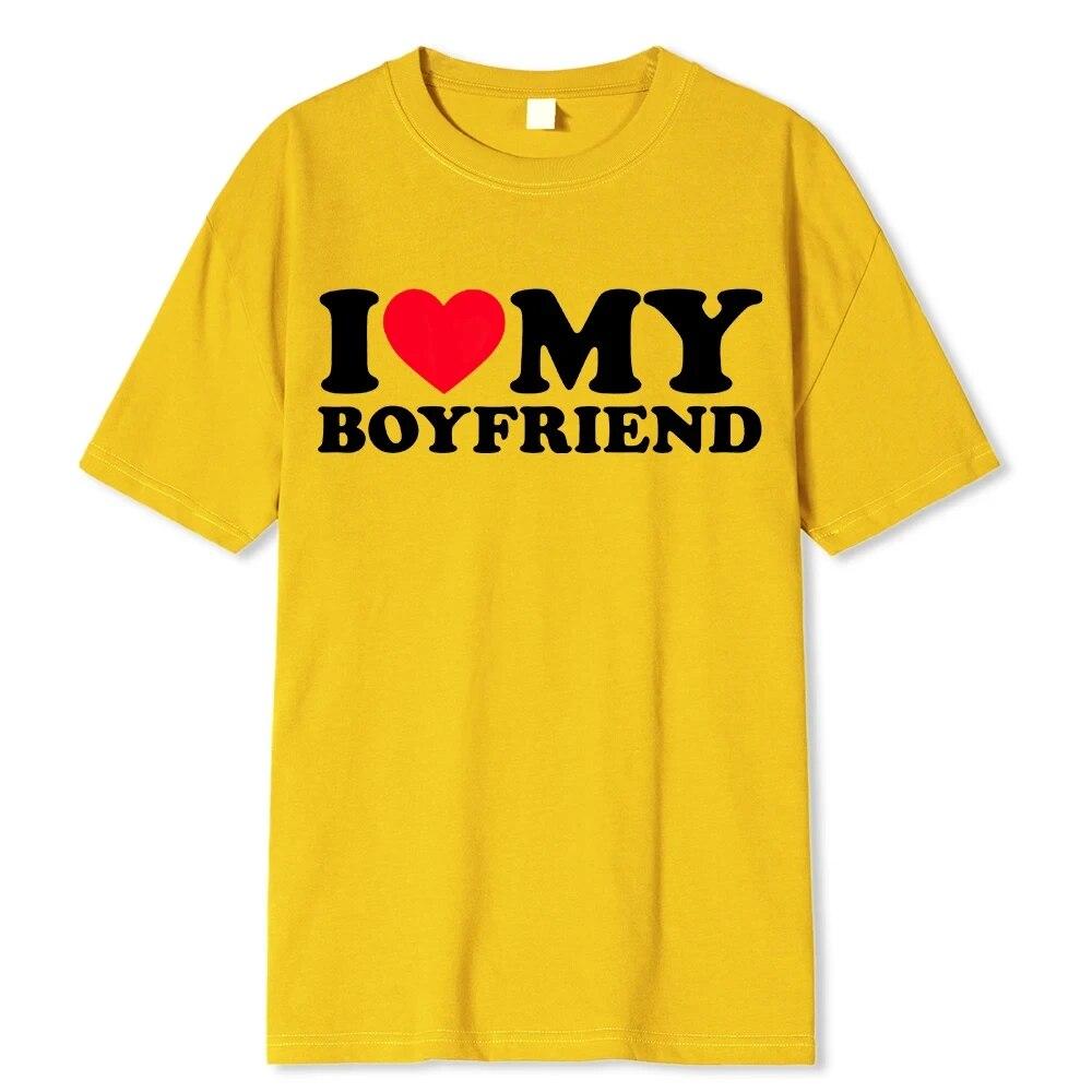 I Love My Boyfriend &I Love My Girlfriend So Please Stay Away From Me BF GF Saying Quote Gift Print Cotton T-shirt