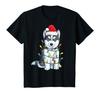 Siberian Husky Santa Christmas Tree Lights Xmas Gifts T Shirt 100 Cotton Short Sleeve ONeck Casual Tshirts New Size S3XL