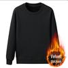 Herren Koreanisches Samtgefüttertes Sweatshirt - Große Größe, Unifarben, Rundhalsausschnitt, Herbst/Winter, Einfaches Layering-Oberteil