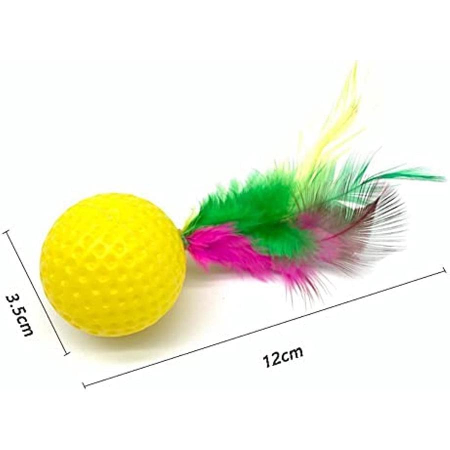 3pcs Mixed Funny Plastic Golf Ball with Feather Cat Toy Interactive Kitten Cat Teaser Ball Toy Pet Supplies