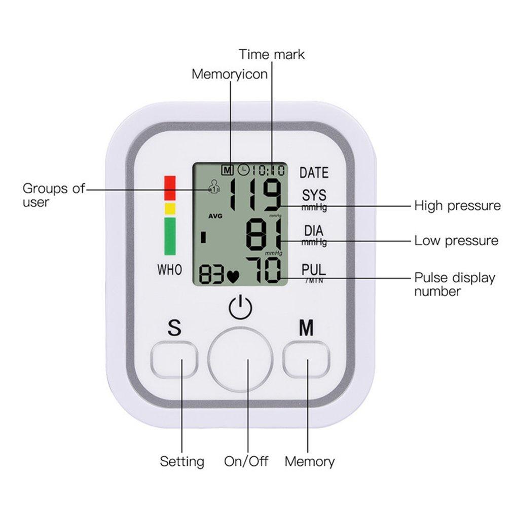 Digital Wrist Blood Pressure Monitor USb Rechargeable Voice Heart Rate BP Cuff Portable LCD Automatic Pulse Gauge Meter Home Sphygmomanometer