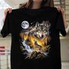 Wolf Howling At The Moon Forest Wildlife Art Design Wolf T Shirt - Wolf Tshirt, Animal Tshirt, Wolf Shirt, Wolves Shirt, Silver Wolf Shirt