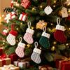 Festive Gift Packaging Accessories Christmas Tableware Holder Knitted Stockings Spoon Knife Fork Decorative Stocking Pendants Bag for Fireplace,