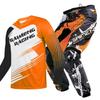 Motocross Gear Set for Kids Youth Jersey Pant Kits Child Green Motorcycle Black 3 4 5 6 7 8 9 10 Year Off-road Suit Blue Orange Enduro Cross Boy Girl