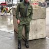 Autumn Winter Men's  Fashion Overalls Long Sleeve Casual Fitness Jumpsuit Collar Jumpsuit