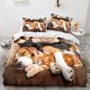 Bettwäsche-Set mit 3D-Haustiermuster, Tierhund, Bettbezug, 2/3 Mikrofaserstoff, AU/EU/US/UK/DE, volle Größe, weicher, schnell trocknender Heimanzug