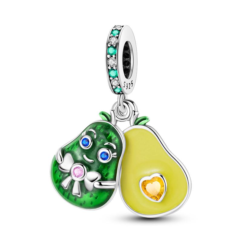 Delicious Food Collection copper Cherry Strawberry Avocado Sweet Charm Bead Charms Bead Charms Compatible With Authentic Bracelets Ideal For Woman Do