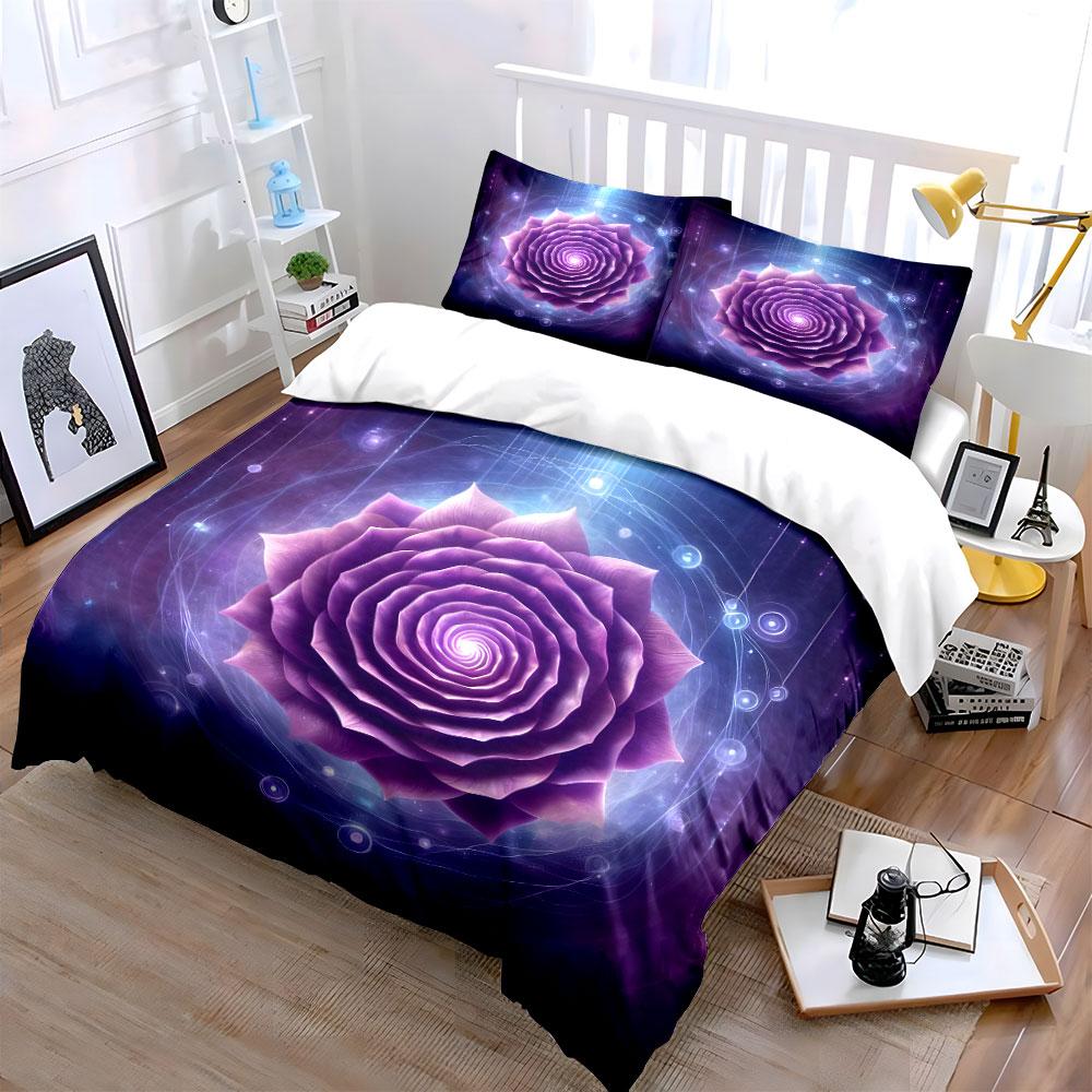 Ethereal Blossom of Galaxies Bedding Sets Duvet Covers Pillowcases(1* Duvet Cover 2* Pillowcases Without Duvet Insert)