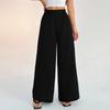 Women's Fashion Color Elastic High Waist Wide Leg Loose Casual Pants