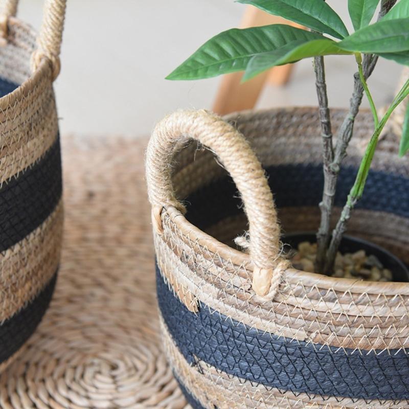 User Friendly Banana Rope Plant Basket with Handles for Indoor and Outdoor Use Decorative Flower Pots Cover Organizer