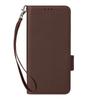 Compatible Leather Flip Case with Card Slot & Lanyard for VIVO Y38/Y58/Y200i 5G; Lychee Grain Design.