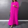 Women Eid Muslim Dresses Stand Collar Single Breasted Dubai Arab Vestidos Ramadan Casual Loose Kaftan Dress Solid Pleated