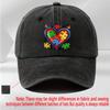 Autism Awareness Heart Puzzle Print Baseball Cap Unisex Casual Polyester Adjustable Breathable Headwear
