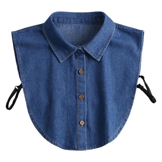 Denim Fake Collar Lapel Women Easy Button-On Shirt Collar Sweaters Dresses Jackets Layering Accessory