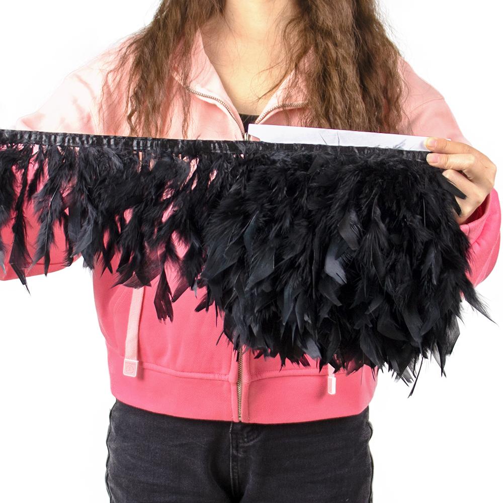 Multicolor Natural Turkey Feather Trims Marabou Feather Ribbon Wedding Dress Skirt Decoration Sewing Crafts 10-15 CM