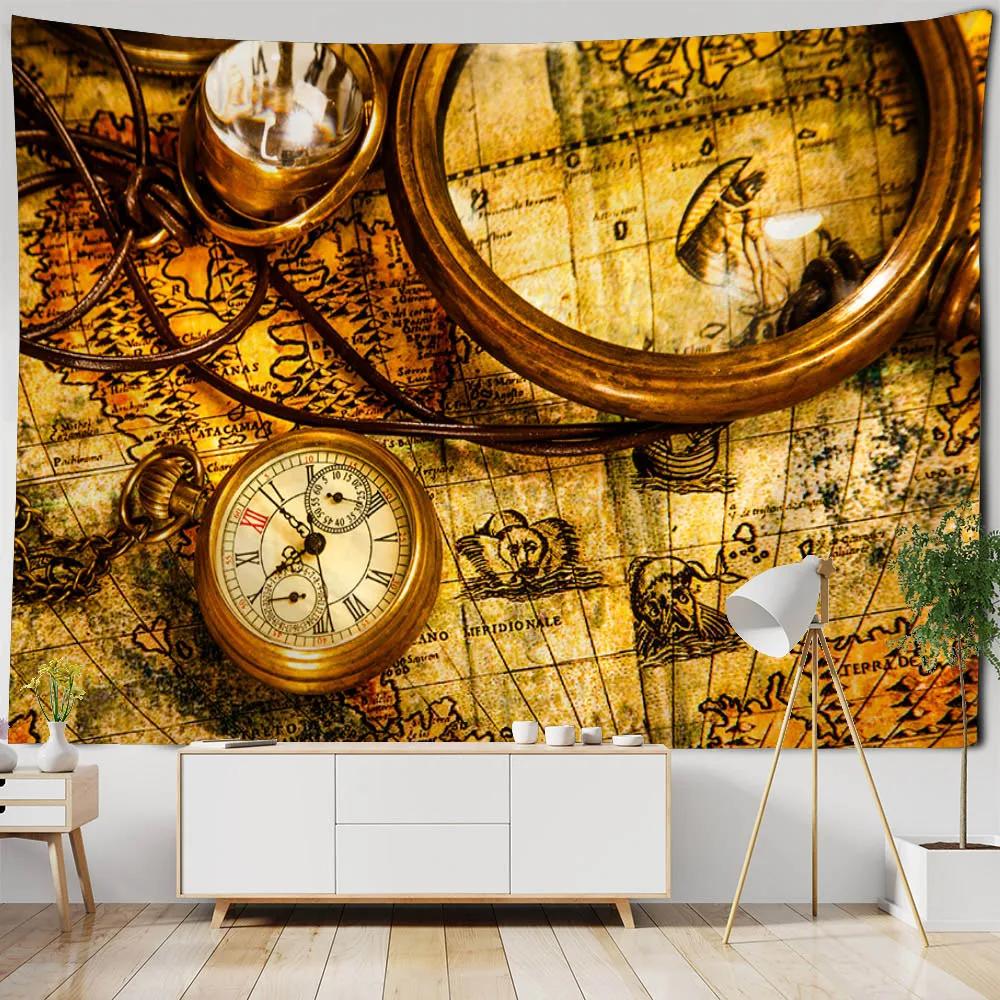 VIKAMA Vintage Pirate Ship Tapestry Nautical Adventure Wall Art Perfect for Living Rooms Bedrooms and Mens Spaces