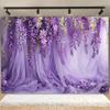 1pc Purple Vine Background Banner Suitable for Weddings Gift-giving Events Anniversaries Photography Background Cloth Party