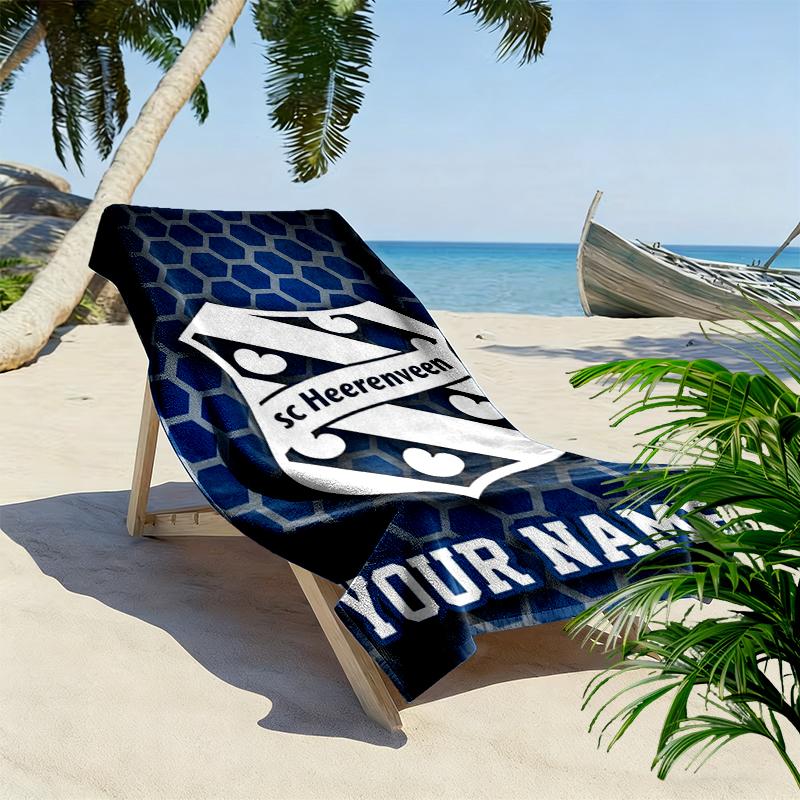 Custom Name Heerenveen Print Beach Towel, Large Soft Quick Dry Towel for Beach Camping Swimming