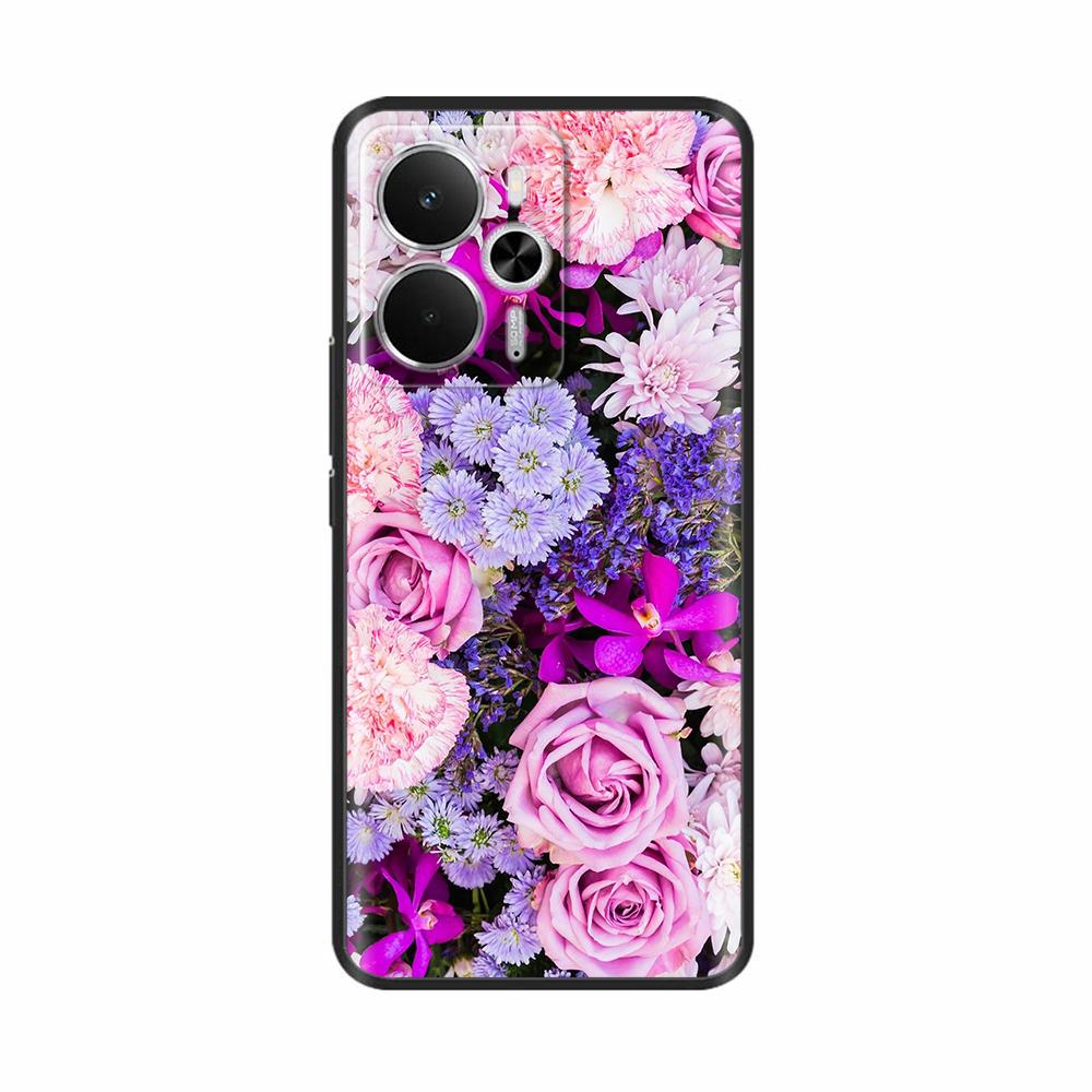 For Realme 14 5G Case Soft Matte Silicone Back Cover For Realme 14T Fundas Realme14 Cartoon Flowers Phone Cases for Realme 14T