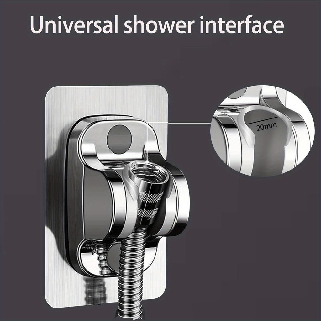 4pcs Wall Mount Strong Adhesive Shower Head Holder ABS Adjustable Bathroom Shower Bracket Easy Installation Base