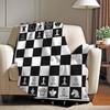 Fashion Print Chessboard Blanket For Sofa Office Bed Plane Travel Sleep Read Relax Camping Soft And Warm