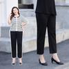 Lente Plus-size Dameskleding Hoge Taille Afslankende Negen-inch Broeken Modieus en Veelzijdig Losse Rechte Broeken