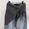 Imitation Seide Damen Seidenschal Cashew Blumen Ethno-Print Dreiecksschal Gürtel Y2K Streetwear Schürze Wickelrock