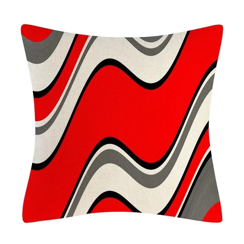 Home Decor Pillow Cover Fashion Cushion Abstract Cushion Cover Black Red Geometric Pillow Cover Sofa