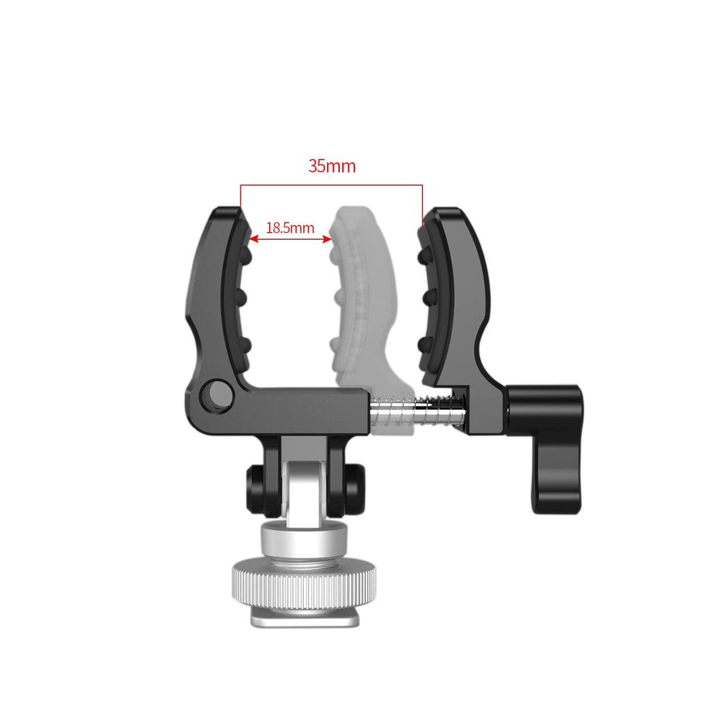 Niceyrig Zimna stopka do mikrofonu shotgun, Uchwyt ze stopu aluminium do lampy błyskowej aparatu, Uchwyt, (18-35mm) -549