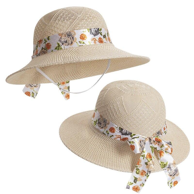Dámské ležérní klobouky proti slunci Elegantní klobouky Raffia Ochrana před sluncem Klobouky se širokou krempou Outdoor Cestování Plážové klobouky Jaro Léto