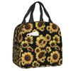 Sonnenblume Sommer Isolierte Lunchtasche für Frauen Auslaufsicher Schöne Blume Thermische Kühltasche Bento Box Büro Arbeit Schule