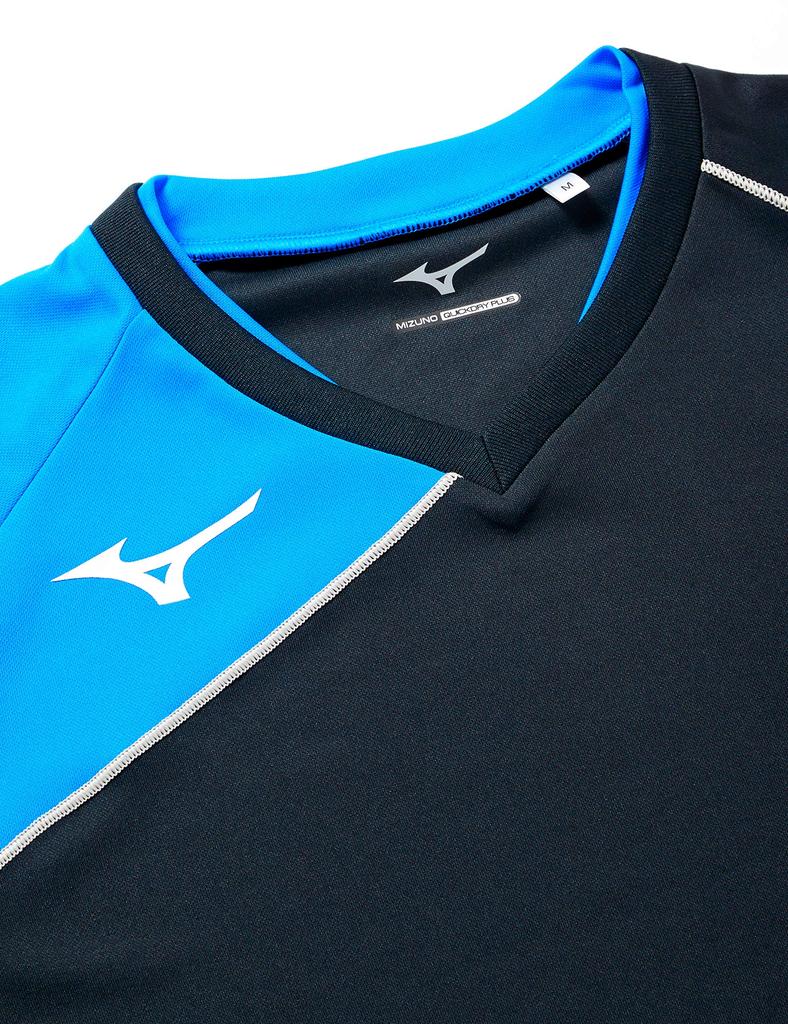 Mizuno ביגוד לכדורעף, חולצת משחק ארוכת שרוולים, מנדפת זיעה, מתייבשת במהירות, יוניסקס, V2MA8021, 92, שחור x כחול דיווה, מידה S