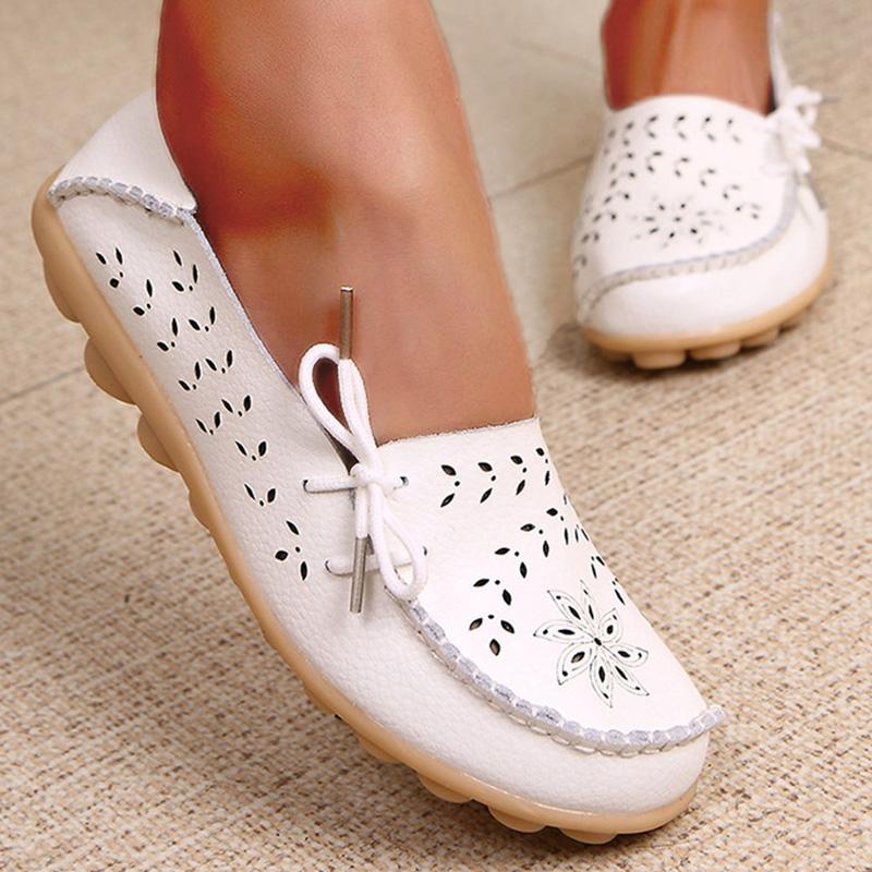 Laisvalaikio Loafers Batai Moteriški Sandalai Vasariniai Batai Plokščias su tuščiaviduriais išpjovomis