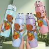1PC Skateboard Boy Street Cartoon 750ml Color Plastic Sports Water Bottle Leakproof Flip Straw Lid Suitable for Sports Office Home Use