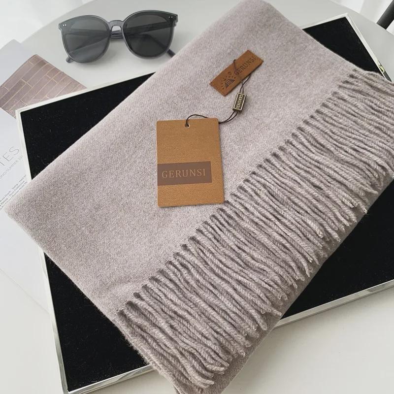 Unisex Solid Color Imitation Cashmere Scarf - Autumn/Winter Korean Style Tassel Shawl