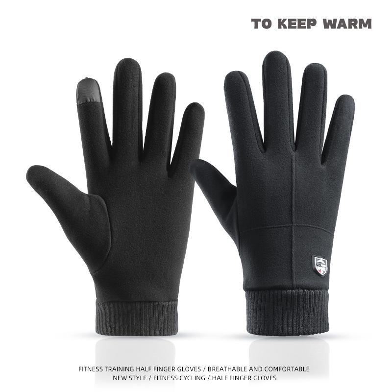 Winter New Touch Screen Warm Gloves for Men Washable Windproof Warm All Finger Gloves Outdoor Travel Skiing Running Equipment