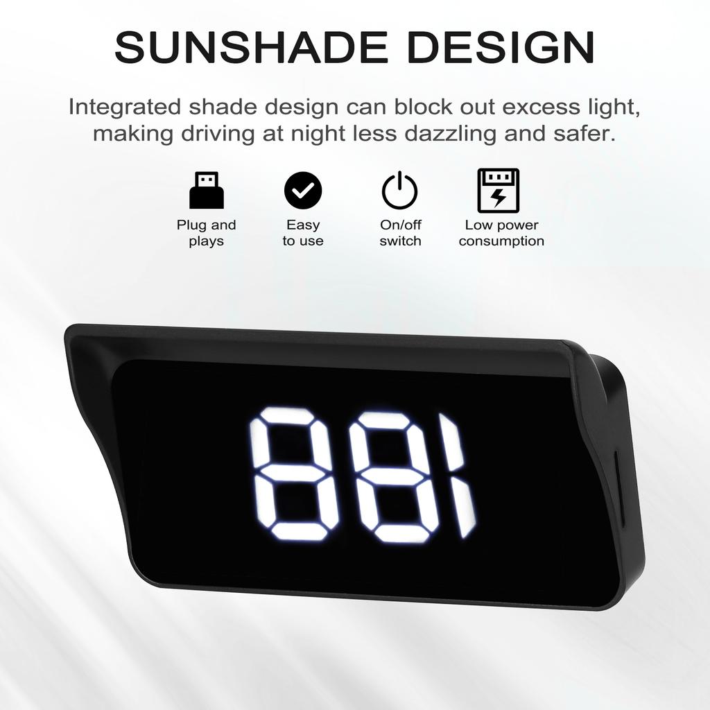 Car Headup Display Windshield Projection Heads Up Display LED Digital Speedometer with Reflective
