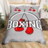 Boy Boxing Duvet Cover Twin Queen,Sports Games Theme Bedding Set Boxing Gloves Comforter Cover For Kids Teens Boxing Player Room