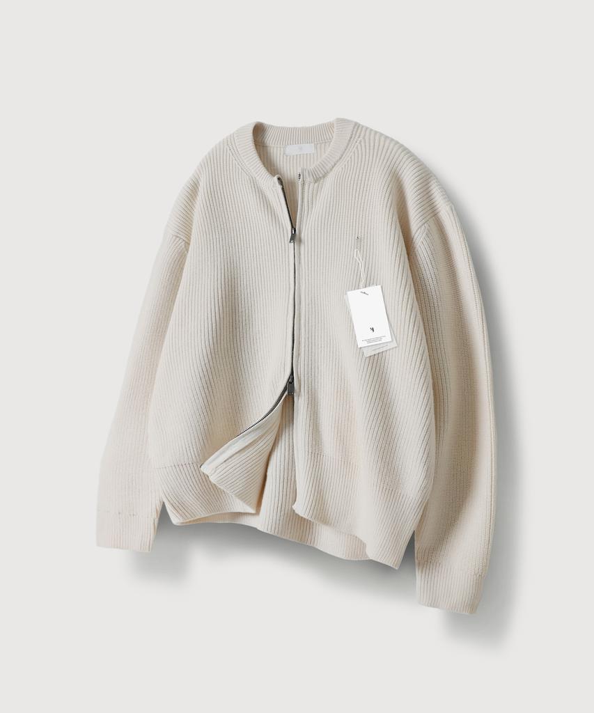 Mood Inside Wave Two-Way Knit Zip-Up_Ivory