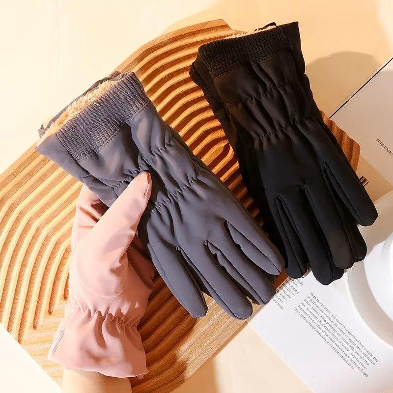 Gloves Women Winter Windproof Waterproof Touch Screen Internal Plush Keep Warm Outdoor Driving Female Ski Gloves