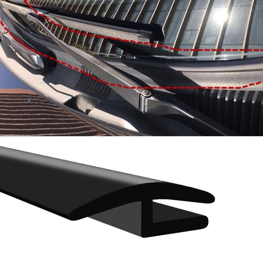1.7M/5.6Ft Length Car Windshield Cowl Rubber Seal Strip H-Shape Profile Rubber Auto Front Rear Windshield Seal All Weather Black