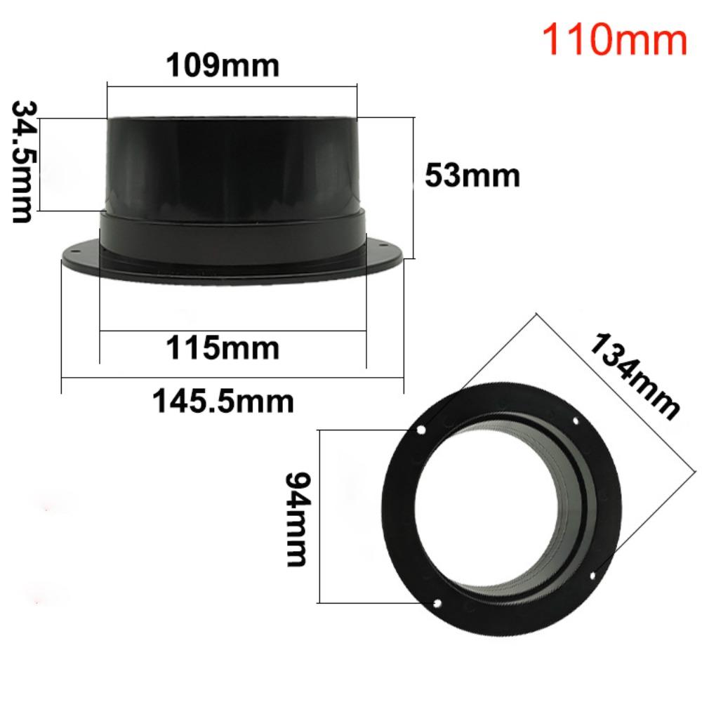 Fan Connection Round Wall Flange Connector Black Plastic Ventilation Pipe Joint Vent Pipe Adapter Ventilation Pipe