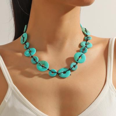 Retro Ethnic Beaded Necklace Women's Bohemian Exaggerated Design Handmade Craft Beautiful Elegant Casual Neck Jewelry Accessories