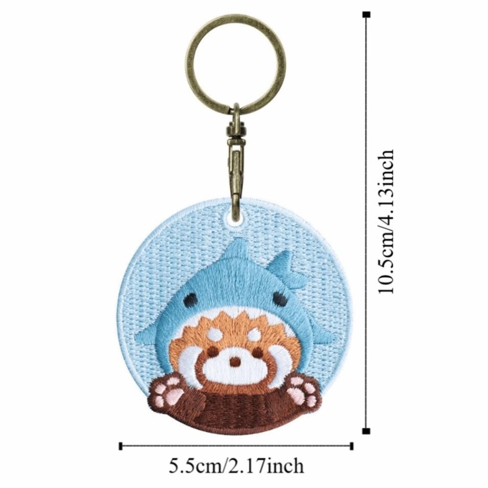 Double-sided Embroidery Red Panda Keychain Creative Costumed Red Panda Pendant Couple