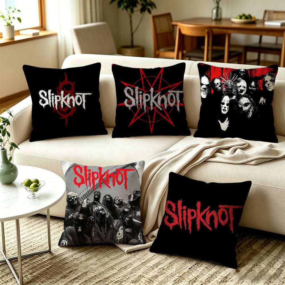 GGritty Vintage Slipknot Metal Band Horror Square DoubleSided Printed Pillow Case Bedroom Bedside Pillow Sofa Cushion Cover
